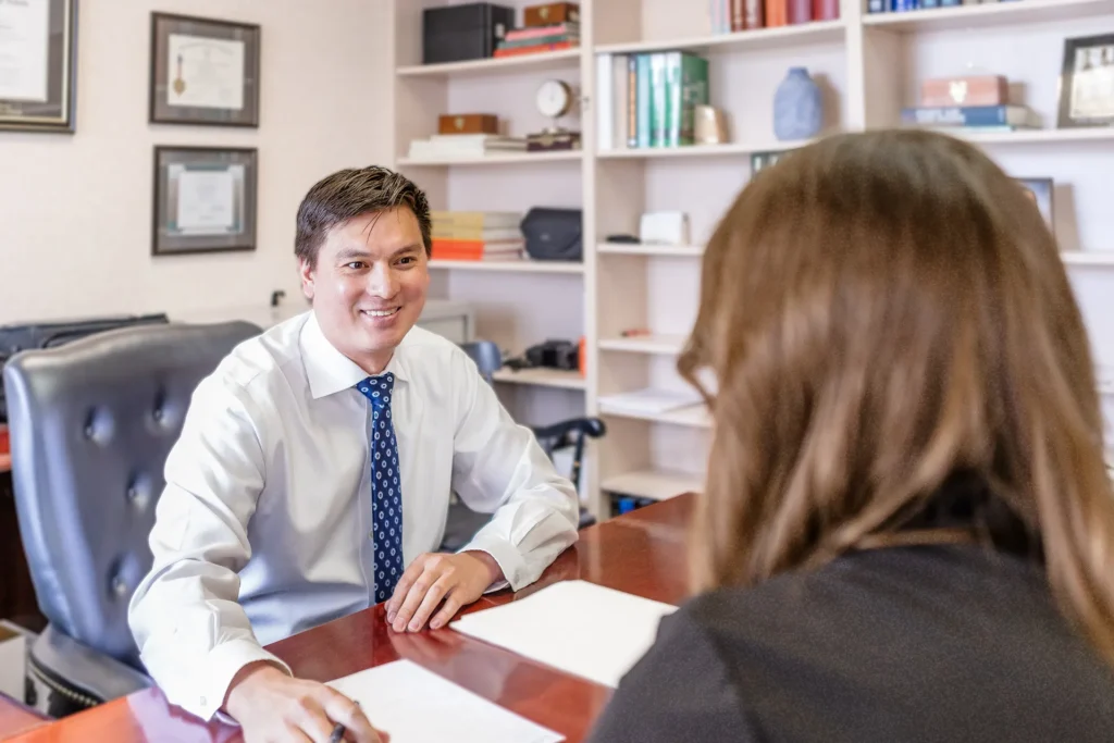 Dr. Patrick Lamb doing a consult.